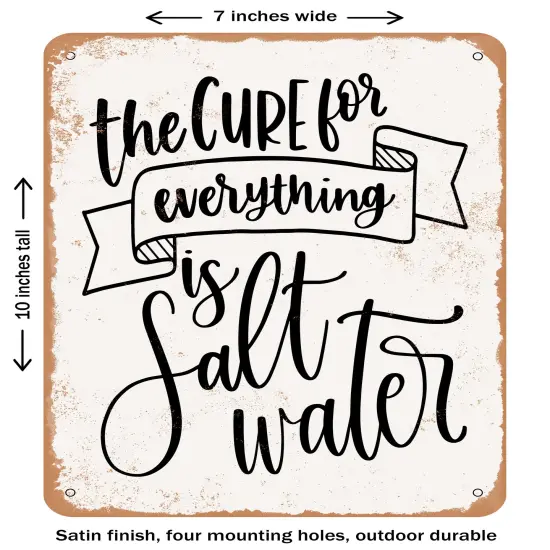 DECORATIVE METAL SIGN - Cure For Everything- Vintage Rusty Look {2}