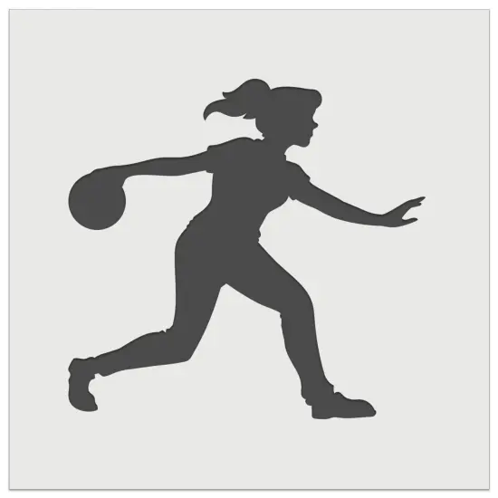 Woman Bowler Bowling Ball Side View Wall Cookie DIY Craft Reusable Stencil {7}