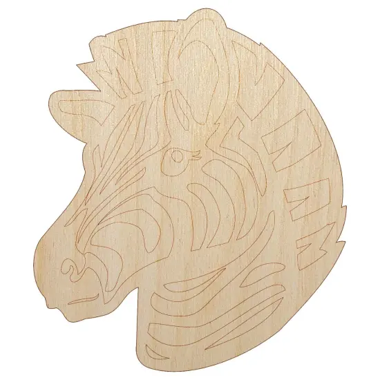 Striped Zebra Head Unfinished Wood Shape Piece Cutout for DIY Craft Projects {7}