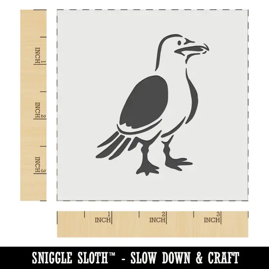 Standing Seagull Bird Wall Cookie DIY Craft Reusable Stencil {6}
