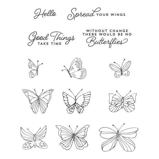 Spellbinders Whimsical Butterflies Clear Stamps {2}