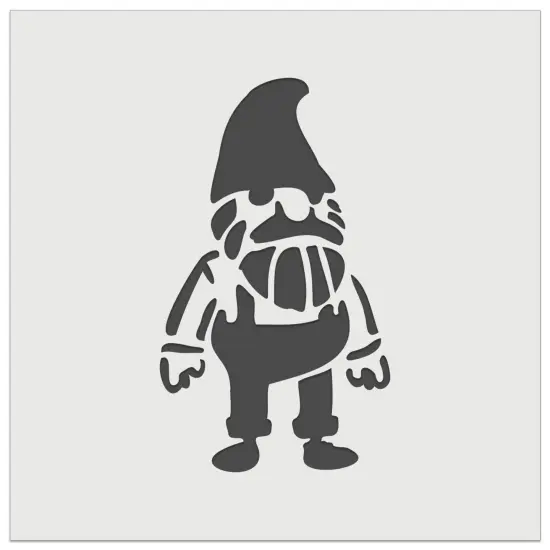 Stoic Standing Garden Gnome Man Wall Cookie DIY Craft Reusable Stencil {7}