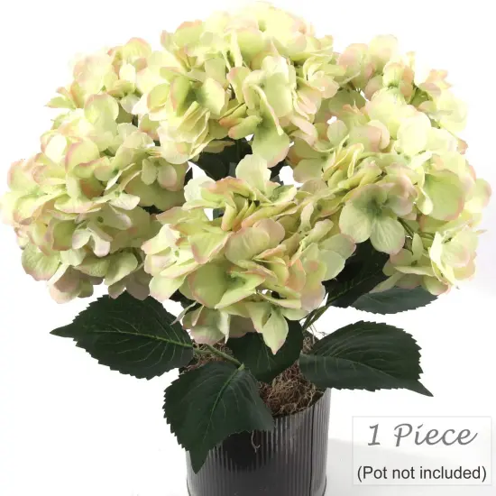 Blooming Bliss: 20" UV Resistant Artificial Silk Green Hydrangea Bush with 14 Sprays - Create a Lush Atmosphere for Your Garden Party and Summer Celebrations, Rain or Shine, Floral Home by Artificial Flowers {2}