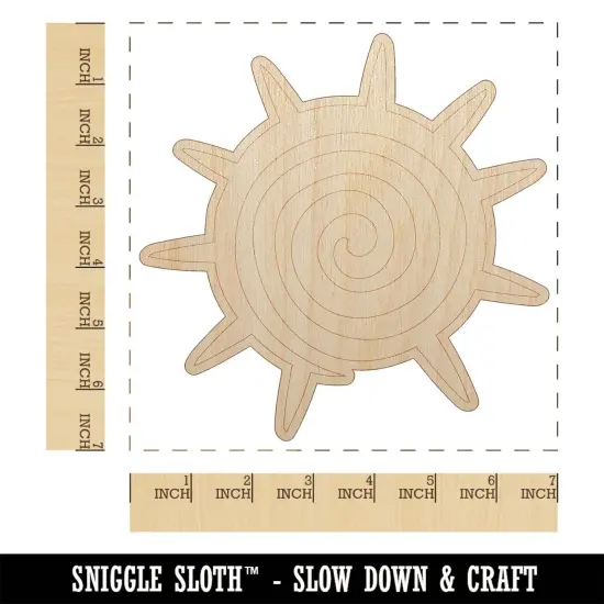 Southwest Native American Swirl Sun Unfinished Wood Shape Piece Cutout for DIY Craft Projects {1}