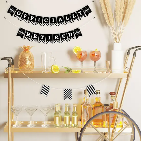 Big Dot of Happiness Happy Retirement - Retirement Party Mini Pennant Banner - Officially Retired {3}