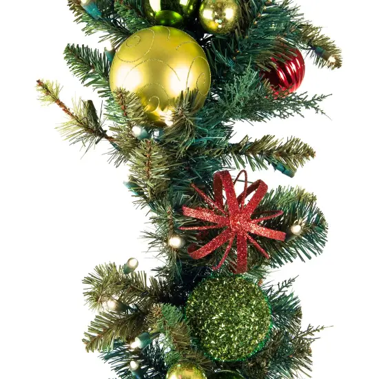 9 ft. Artificial Christmas Garland with Lights - Festive Holiday {4}