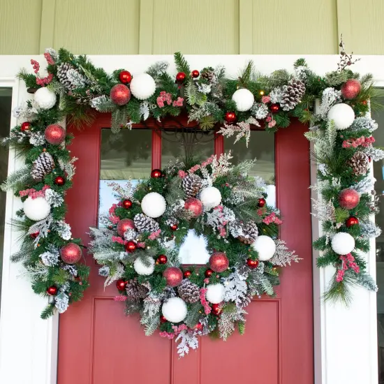 30 in. Lighted Christmas Wreath - Frosted Wonderland {3}