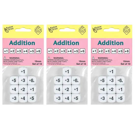 Addition Dice, 10 Per Pack, 3 Packs {1}