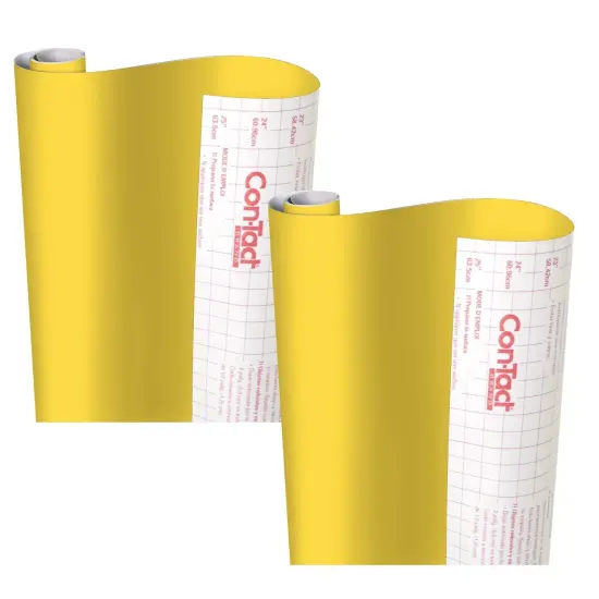 Creative Covering&trade; Adhesive Covering, Yellow, 18" x 16 ft, Pack of 2 {1}