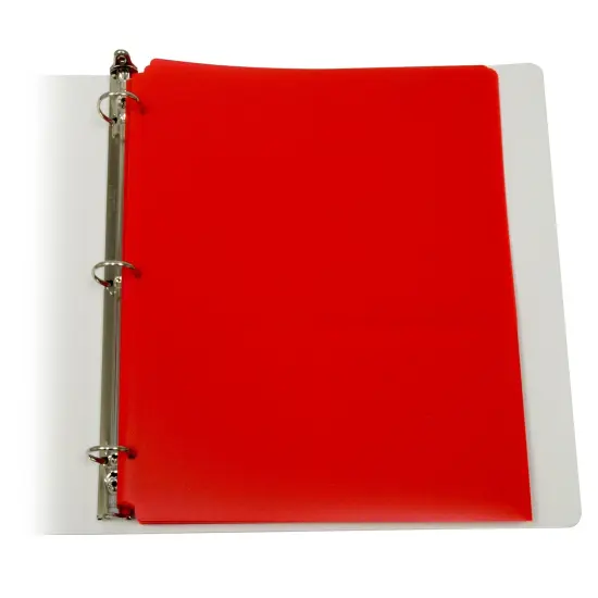 Two-Pocket Poly Portfolios with Three-Hole Punch, Red, Box of 25 {2}