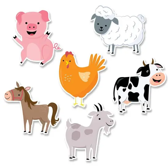 Farm Friends 6" Designer Cut-Outs, 36 Per Pack, 3 Packs {2}