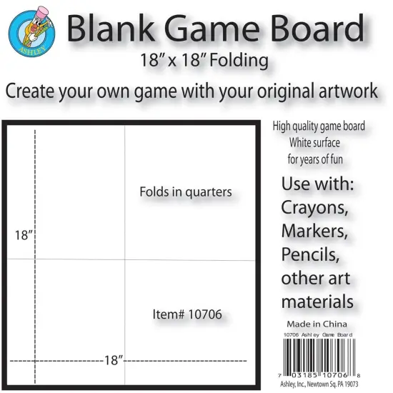 Folding Blank Game Board, 18" x 18", Pack of 3 {2}