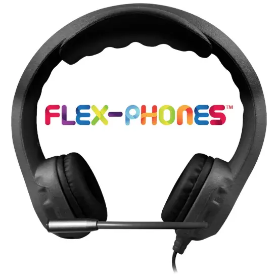 Kids Black Flex-Phone TRRS Headset with Gooseneck Microphone {5}