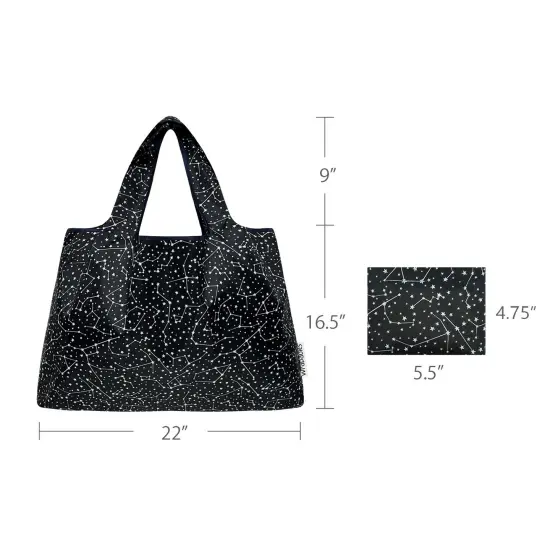 Wrapables Large Foldable Tote Nylon Reusable Grocery Bags, Constellations {2}