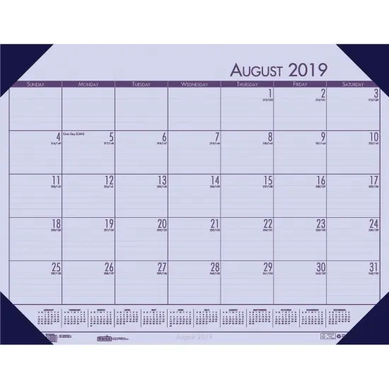 Academic Ecotones Calendar Desk Pad, Orchid Paper/Cordovan Holder, Pack of 2 {1}