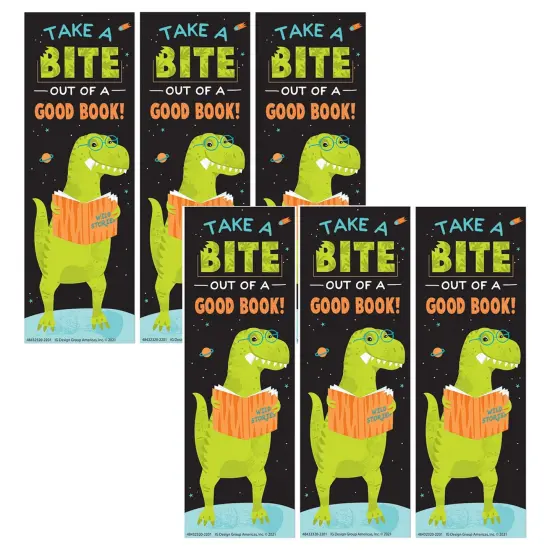 Dinosaur Take A Bite Out Of A Good Book Bookmarks, 36 Per Pack, 6 Packs {1}