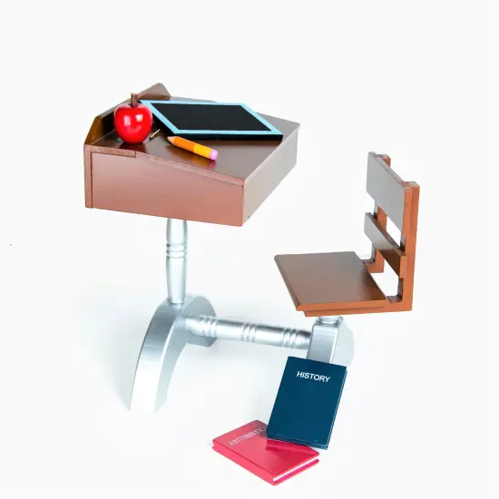 The Queen's Treasures 18 Inch Doll 1940&rsquo;s Wood School Desk and Accessories {2}