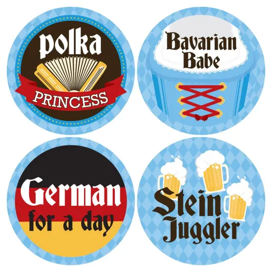 Big Dot of Happiness Oktoberfest - Beer Festival Funny Name Tags - Party Badges Sticker Set of 12 {4}