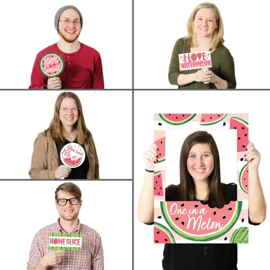 Big Dot of Happiness Sweet Watermelon - Fruit Party Selfie Photo Booth Picture Frame and Props - Printed on Sturdy Material {3}