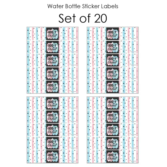 Big Dot of Happiness Boo-y or Ghoul - Halloween Gender Reveal Party Water Bottle Sticker Labels - Set of 20 {4}