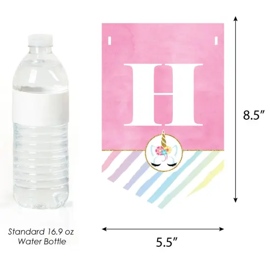 Big Dot of Happiness Rainbow Unicorn - Birthday Party Bunting Banner - Magical Unicorn Party Decorations - Happy Birthday {4}