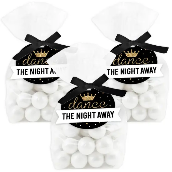 Big Dot of Happiness Prom - Prom Night Party Clear Goodie Favor Bags - Treat Bags With Tags - Set of 12 {1}