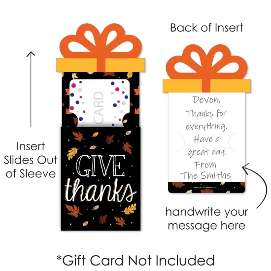 Big Dot of Happiness Give Thanks - Thanksgiving Party Money and Gift Card Sleeves - Nifty Gifty Card Holders - Set of 8 {7}
