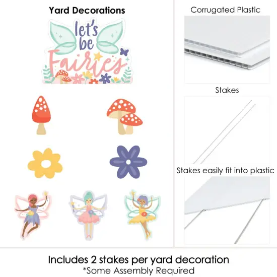 Big Dot of Happiness Let's Be Fairies - Yard Sign and Outdoor Lawn Decorations - Fairy Garden Birthday Party Yard Signs - Set of 8 {6}