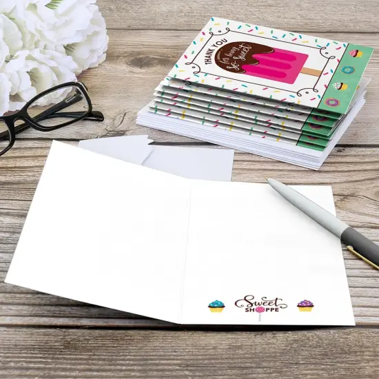 Big Dot of Happiness Sweet Shoppe - Candy and Bakery Birthday Party or Baby Shower Thank You Cards (8 count) {6}