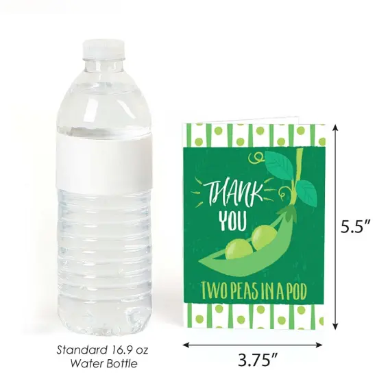 Big Dot of Happiness Double the Fun - Twins Two Peas in a Pod - Baby Shower or First Birthday Party Thank You Cards (8 count) {4}