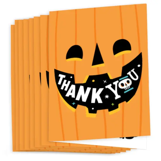 Big Dot of Happiness Jack-O'-Lantern Halloween - Kids Halloween Party Thank You Cards (8 count) {3}