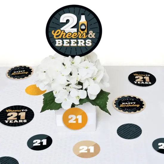 Big Dot of Happiness Cheers and Beers to 21 Years - 21st Birthday Party Giant Circle Confetti - Party Decorations - Large Confetti 27 Count {7}