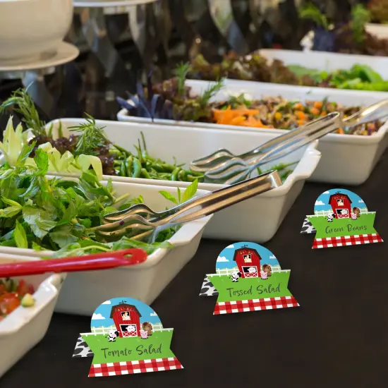 Big Dot of Happiness Farm Animals - Barnyard Baby Shower or Birthday Party Tent Buffet Card - Table Setting Name Place Cards - Set of 24 {4}