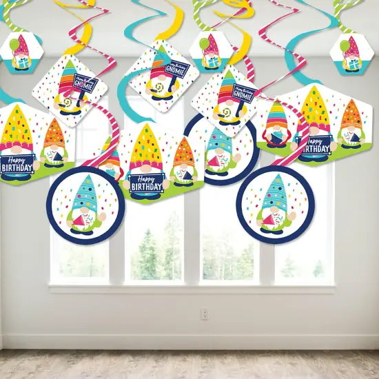 Big Dot of Happiness Gnome Birthday - Happy Birthday Party Hanging Decor - Party Decoration Swirls - Set of 40 {4}