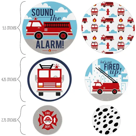 Big Dot of Happiness Fired Up Fire Truck - Firefighter Baby Shower or Birthday Party Giant Circle Confetti - Party D&eacute;cor - Large Confetti 27 Count {3}