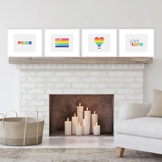 Big Dot of Happiness Love is Love - Pride - Unframed Rainbow Linen Paper Wall Art - Set of 4 - Artisms - 8 x 10 inches {3}