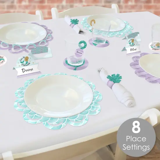 Big Dot of Happiness Let&rsquo;s Be Mermaids - Baby Shower or Birthday Party Paper Charger and Table Decorations - Chargerific Kit - Place Setting for 8 {3}