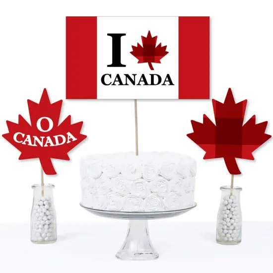 Big Dot of Happiness Canada Day - Canadian Party Centerpiece Sticks - Table Toppers - Set of 15 {4}