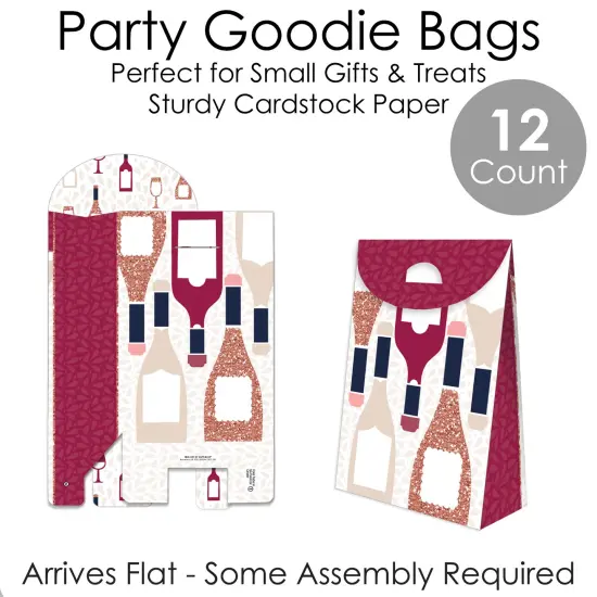 Big Dot of Happiness But First, Wine - Wine Tasting Gift Favor Bags - Party Goodie Boxes - Set of 12 {7}