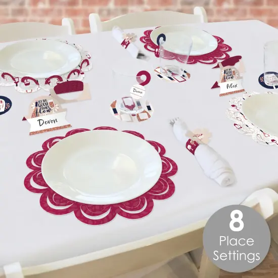 Big Dot of Happiness But First, Wine - Wine Tasting Party Paper Charger and Table Decorations - Chargerific Kit - Place Setting for 8 {3}