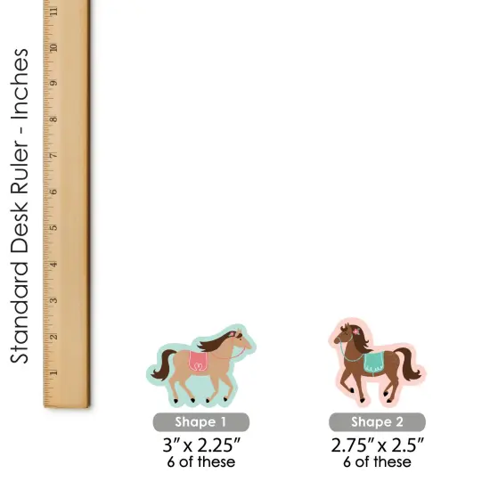 Big Dot of Happiness Run Wild Horses - DIY Shaped Pony Birthday Party Cut-Outs - 24 Count {6}