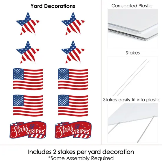 Big Dot of Happiness Stars & Stripes - American Flag & Star Lawn Decor - Outdoor Memorial Day & 4th of July USA Patriotic Yard Decorations - 10 Piece {7}