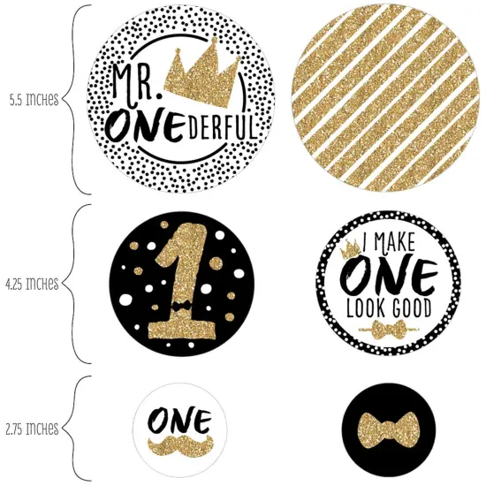 Big Dot of Happiness 1st Birthday Little Mr. Onederful - Boy First Birthday Party Giant Circle Confetti - Party Decorations - Large Confetti 27 Count {3}