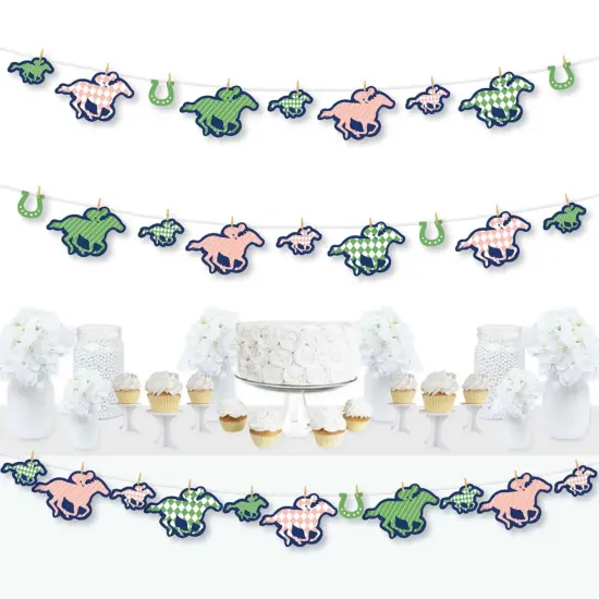Big Dot of Happiness Kentucky Horse Derby - Horse Race Party DIY Decorations - Clothespin Garland Banner - 44 Pieces {1}