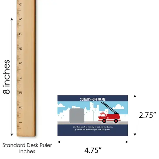 Big Dot of Happiness Fired Up Fire Truck - Firefighter Firetruck Baby Shower or Birthday Party Game Scratch Off Cards - 22 Count {7}