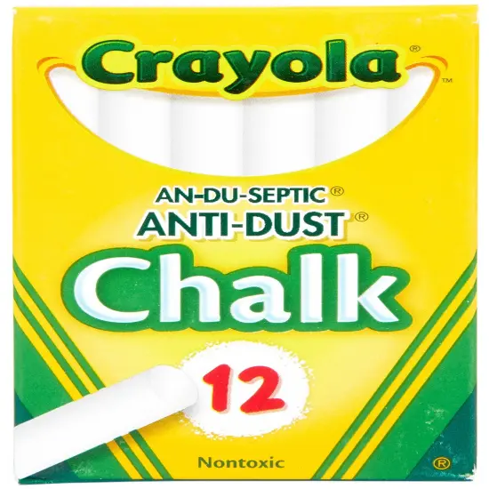 Crayola Anti-Dust Chalk-White 12/Pkg {1}