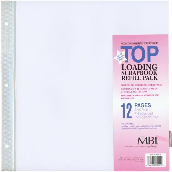 MBI Page Protectors 12"X12"-6/Pkg {1}