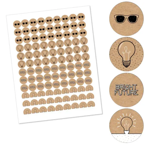 Big Dot of Happiness Bright Future - Graduation Round Candy Sticker Favors - Labels Fits Chocolate Candy (1 sheet of 108) {3}