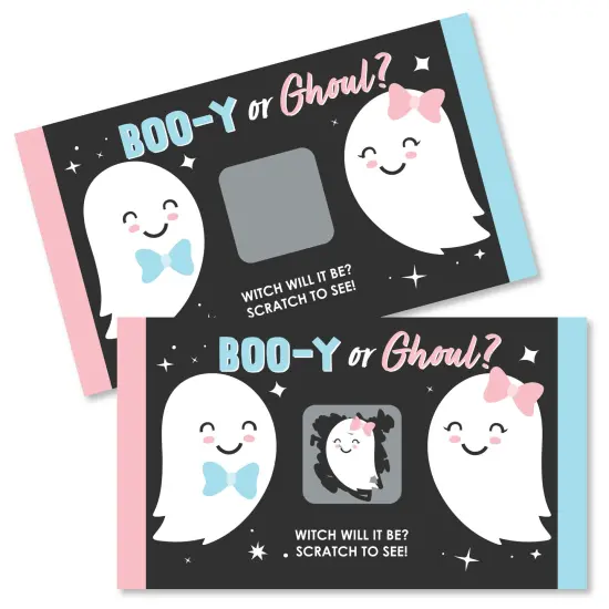 Big Dot of Happiness Girl Boo-y or Ghoul - Baby Girl Halloween Gender Reveal Party Scratch Off Cards - Baby Shower Game - 22 Count {1}