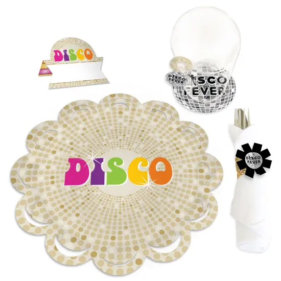 Big Dot of Happiness 70&rsquo;s Disco - 1970s Disco Fever Party Paper Charger and Table Decorations - Chargerific Kit - Place Setting for 8 {1}